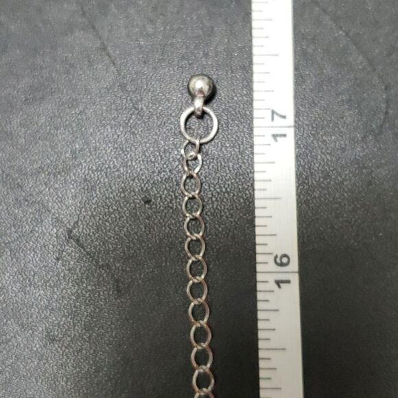 Silver tone rhinestone heart necklace - Picture 10 of 13